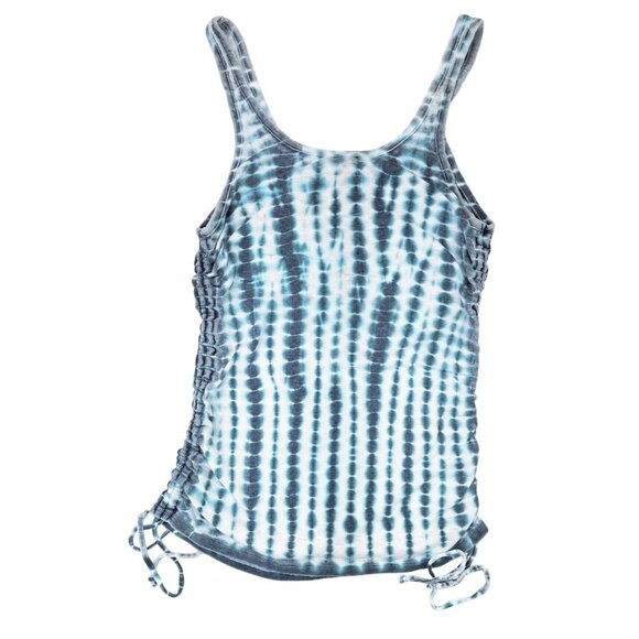 Chaser Tie Dye Scoop Tank Top Side Shirring Women Size Small Ribbed Blouse New - Picture 2 of 6